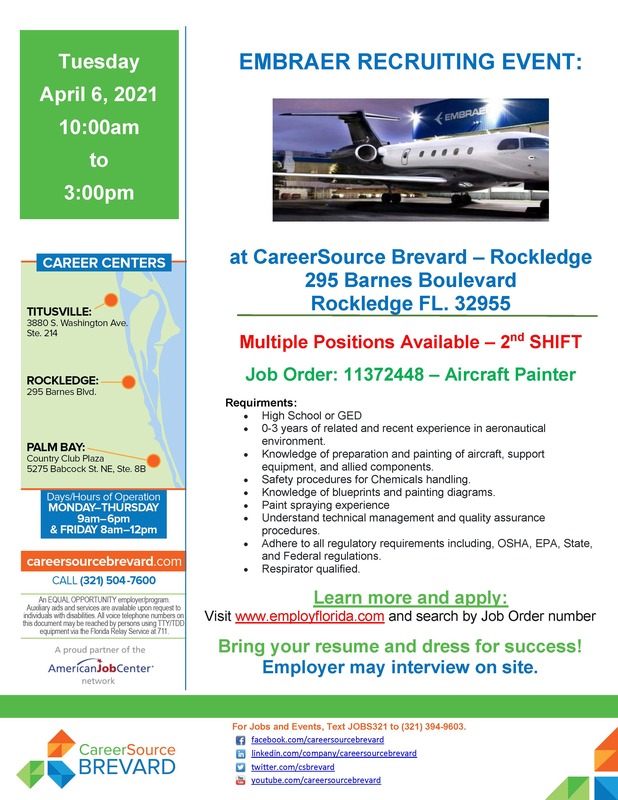 CareerSource Brevard Recruiting Event poster