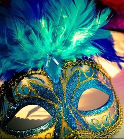 Blue and Gold Mardi Gras Masquerade Mask